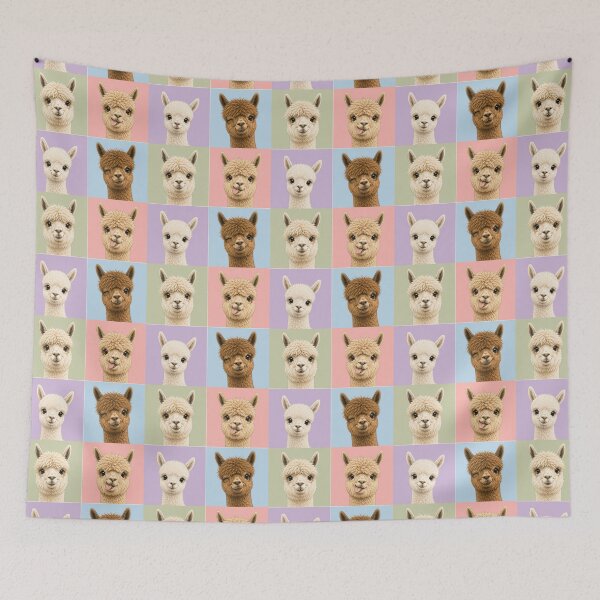 Item preview, Pastel Cute Llama Alpaca 2x2 designed and sold by pixiedustpaint.
