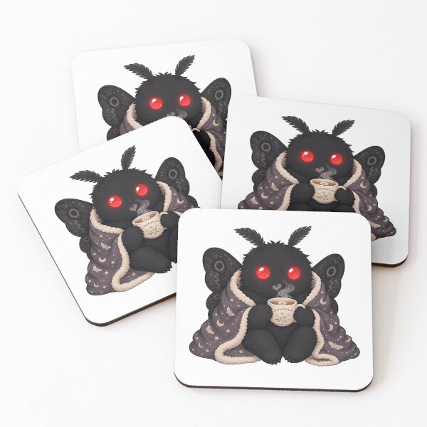 Item preview, Cozy Mothman Drinking Tea Cute Cryptid Spooky designed and sold by CoolCrazyChaos.