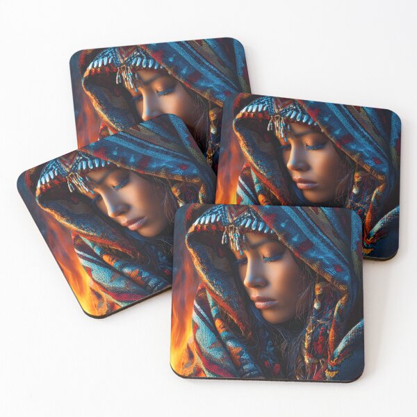 Item preview, Mystical Woman in Colorful Tribal Hooded Blanket designed and sold by Artessie.