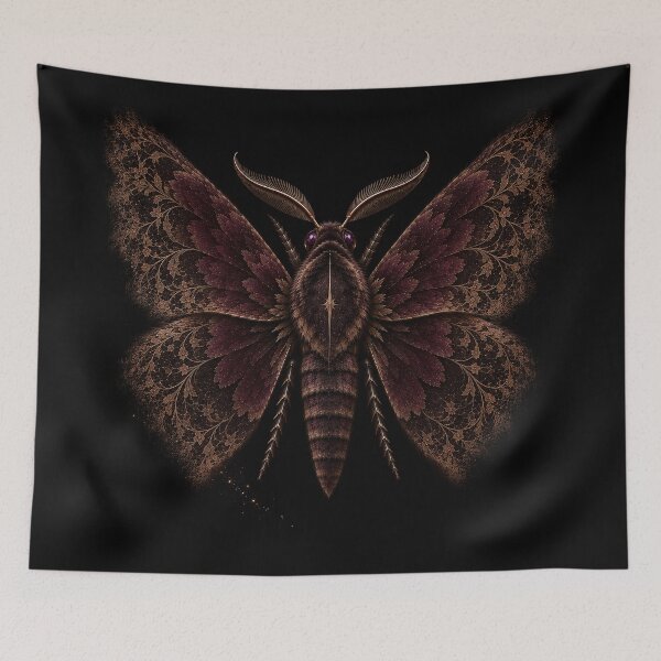 Item preview, Victorian Moth | Gothic Burgundy Gold Dark Academia Art designed and sold by Briarmoire.