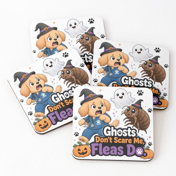 Item preview, Ghosts Don’t Scare Me, Fleas Do – Funny Halloween Vet Dog designed and sold by Bettybee00.