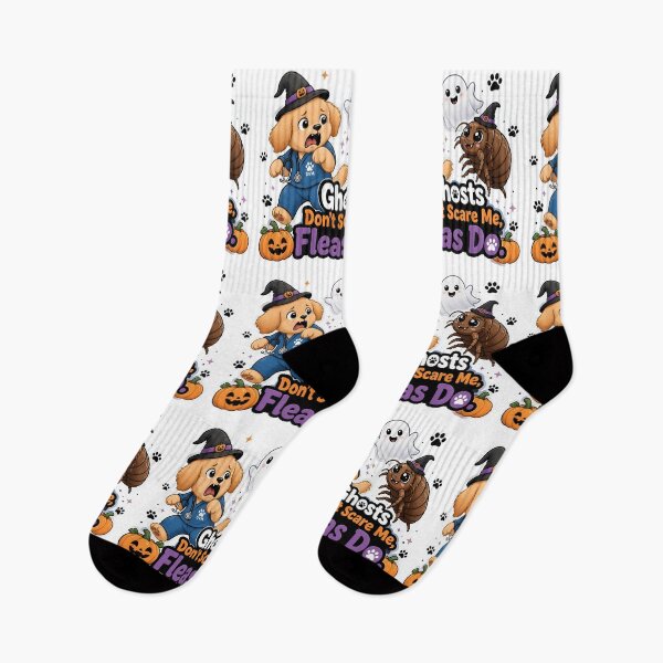 Item preview, Los fantasmas no me asustan, las pulgas sí – Divertido perro veterinario de Halloween designed and sold by Bettybee00.