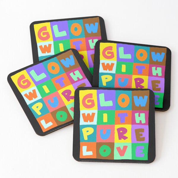 Item preview, Glow With Pure Love Colorful Grid Typographic Positive Quote  designed and sold by JaysonStone.