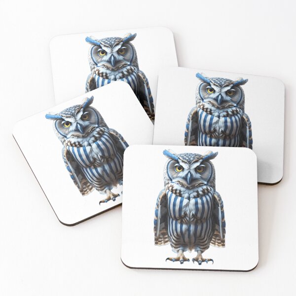 Item preview, Blue  White Striped Owl designed and sold by ellingto-ncoc.