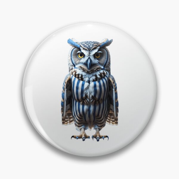 Item preview, Blue  White Striped Owl designed and sold by ellingto-ncoc.