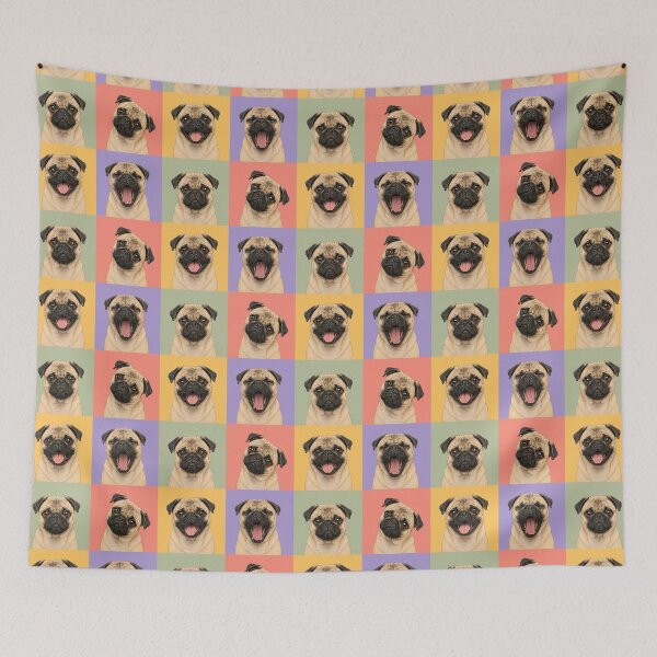 Item preview, Happy Pug Dog Portrait designed and sold by pixiedustpaint.