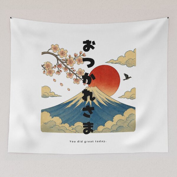 Item preview, Otsukaresama - Good Job | Ukiyo-e Style Mount Fuji | Japanese Design designed and sold by JapanMemoir.