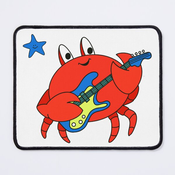 Item preview, Cartoon Crab Rock Star Playing Guitar designed and sold by BEINMYHOUSE.