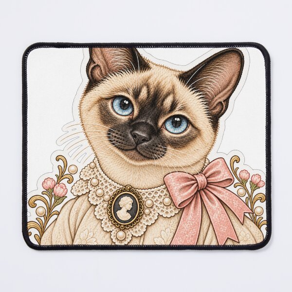 Item preview, Politely Judging – Siamese Cat Victorian Sticker designed and sold by ChicClicker.