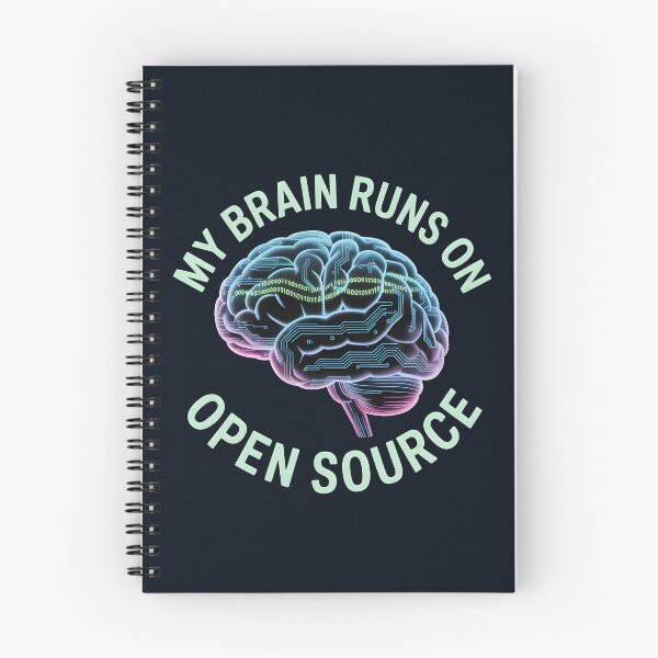 Item preview, My Brain Runs on Open Source – Funny AI Coding Humor designed and sold by Jollys-ArtShop.
