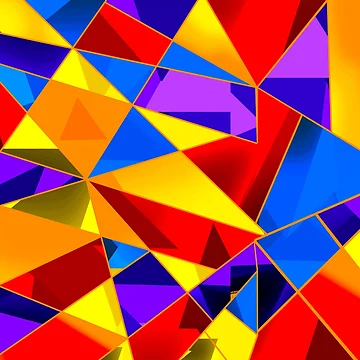 Artwork thumbnail, Vibrant Geometric Pattern by Andrew Hitchen