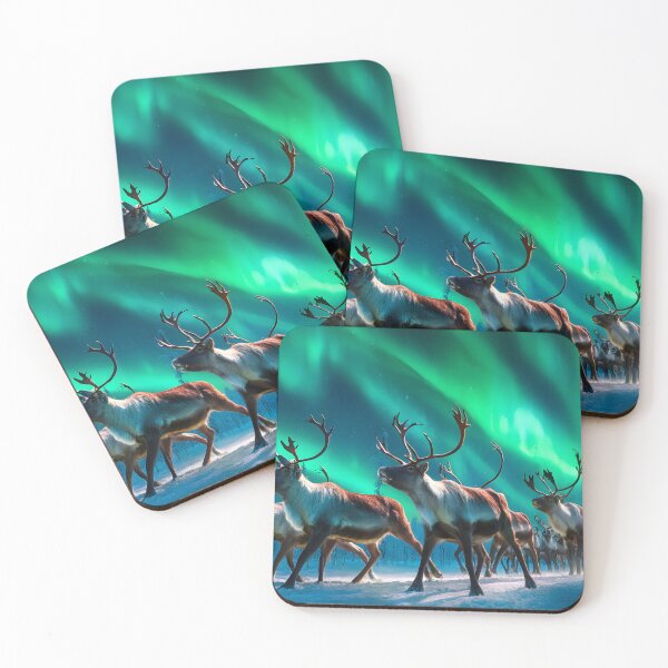 Item preview, Reindeer Parade Under Northern Lights Spectacle designed and sold by Artessie.