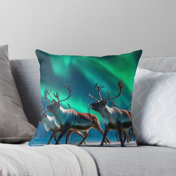 Item preview, Reindeer Parade Under Northern Lights Spectacle designed and sold by Artessie.