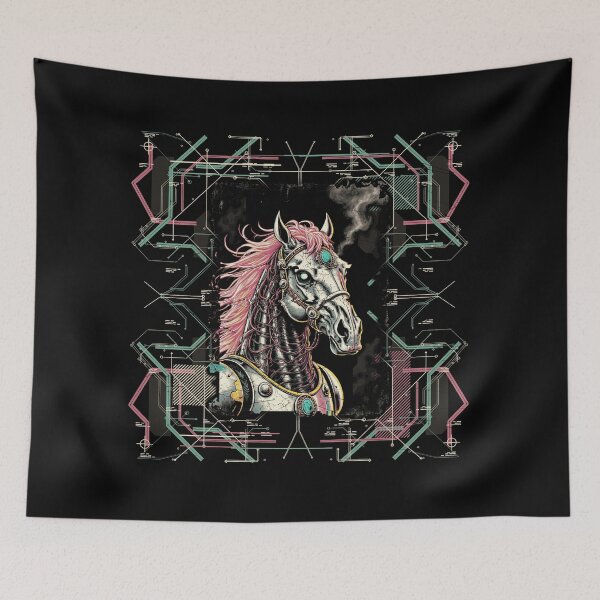 Item preview, Cyber War Horse Robot Horse Cyberpunk Western Grunge designed and sold by Stupid Shirts.
