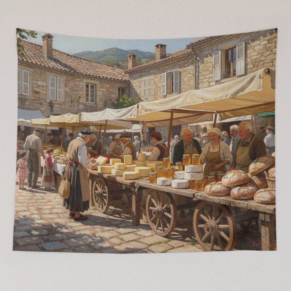 Item preview, Small village market (Lozère) designed and sold by jefboutique6150.