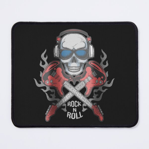Item preview, Rock N Roll Skull with Crossed Electric Guitars – Vintage Rock Music Design designed and sold by ArthurShu.