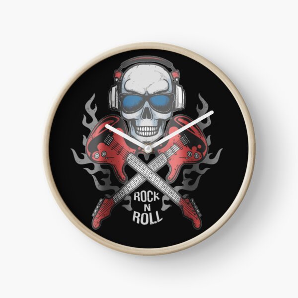 Item preview, Rock N Roll Skull with Crossed Electric Guitars – Vintage Rock Music Design designed and sold by ArthurShu.