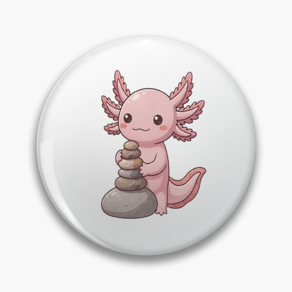 Item preview, Cute Axolotl Balancing Stone Stack designed and sold by Ella_Sketch.