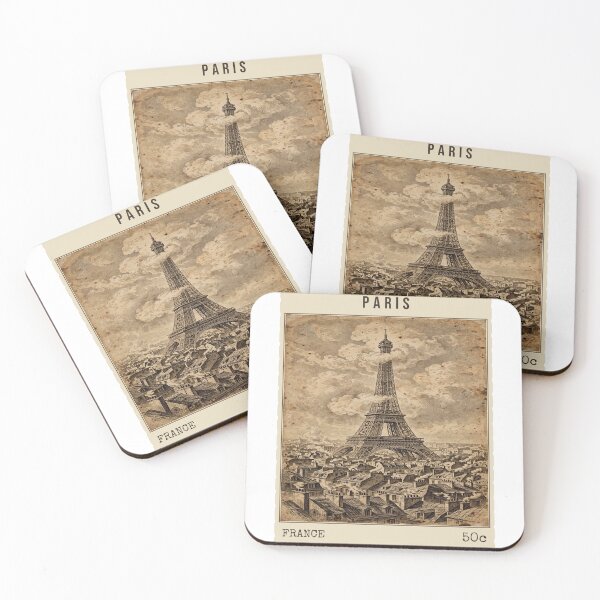 Artikelvorschau, Vintage-Briefmarkenaufkleber aus Paris, Frankreich entworfen und verkauft von PRIME4YOU.