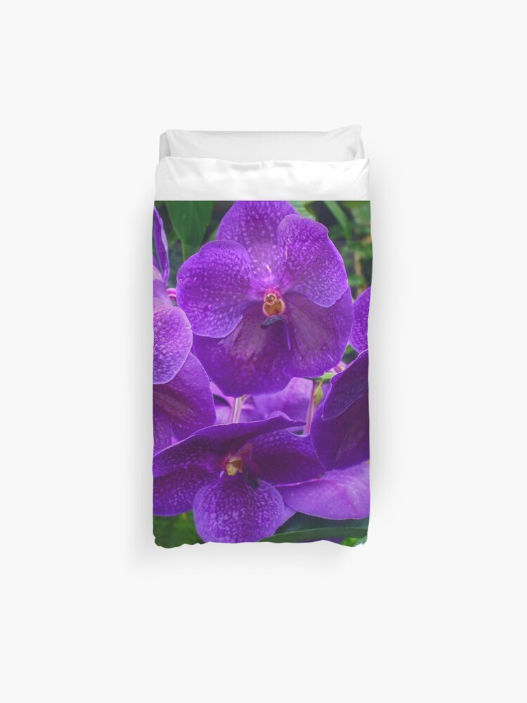 Deep Purple Orchids Duvet Cover By Carlawalsh Redbubble
