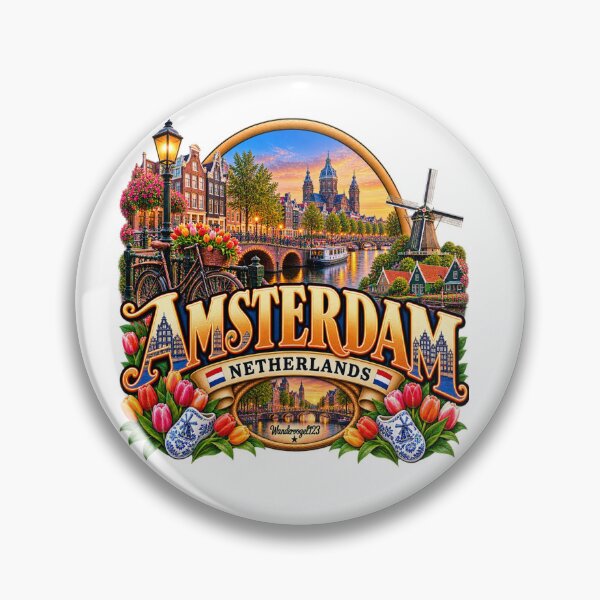 Artikelvorschau, Amsterdam Netherlands – Grachten Tulpen & Windmühlen entworfen und verkauft von Wandervogel123.