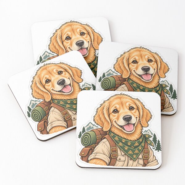 Item preview, Trail Snack Inspector – Golden Retriever Hiking Sticker designed and sold by ChicClicker.