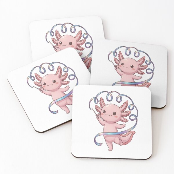 Item preview, Cute Axolotl Rhythmic Gymnastics Ribbon designed and sold by Ella_Sketch.