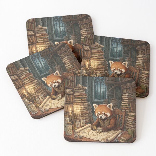 Item preview, Red Panda Scholar with Ancient Maps - Dark Academia Storybook Notebook designed and sold by MissoStudio.
