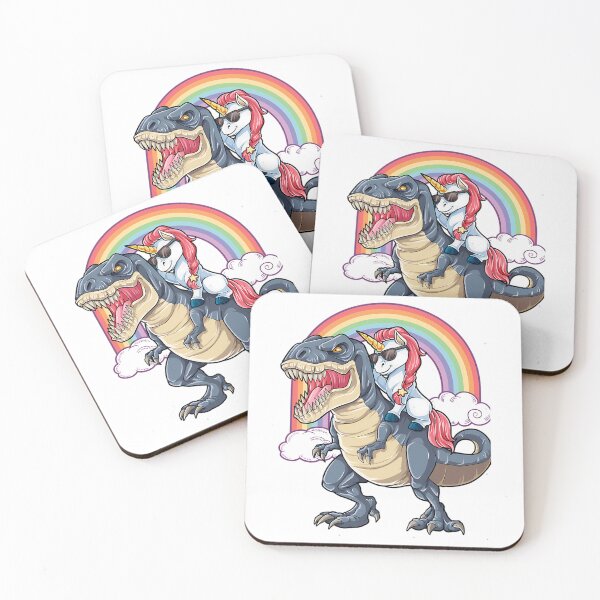 Item preview, Unicorn Riding Dinosaurt-Rex Funny Unicorns Party Rainbow Squad Gifts For Kids Boys Girls E designed and sold by serah-pasc.