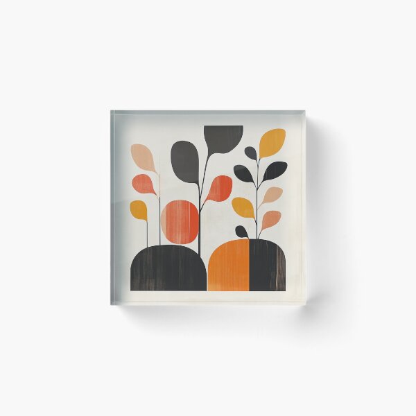 Item preview, Mid-Century Modern Abstract Botanical - Retro Shapes Minimalist Plant Art designed and sold by GrinGalore.