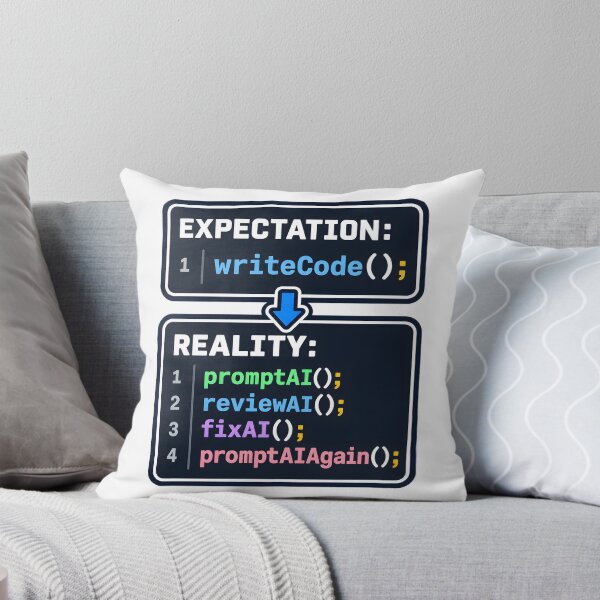 Item preview, Expectation vs Reality: Write Code vs Prompt AI – Developer Humor designed and sold by CalmWorldShop.