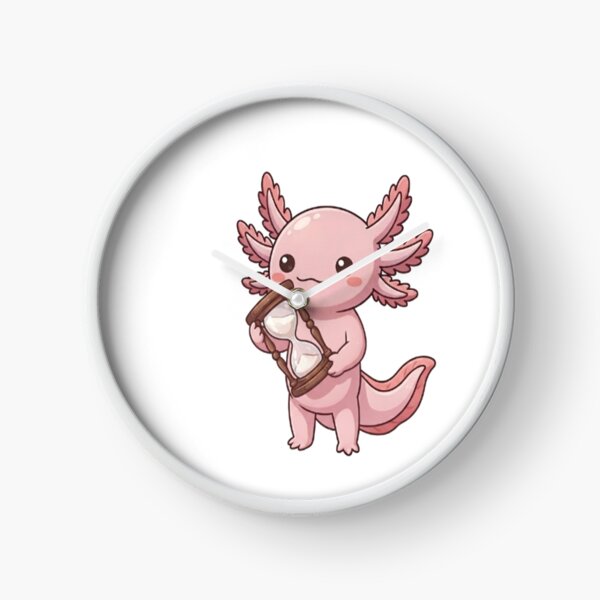 Item preview, Cute Axolotl Holding Wooden Hourglass designed and sold by Ella_Sketch.