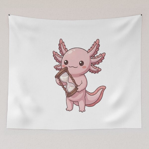 Item preview, Cute Axolotl Holding Wooden Hourglass designed and sold by Ella_Sketch.