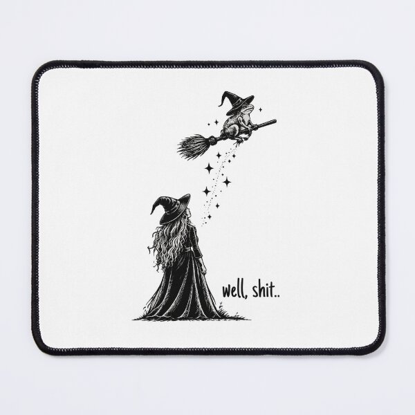 Item preview, Dark Humor Frog Broom designed and sold by Taniyah Gomes.