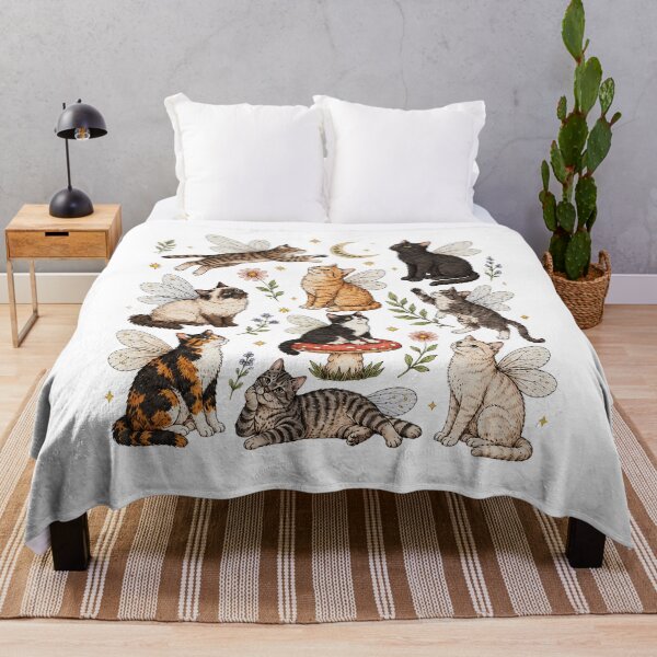 Item preview, Fairy Cat Cottagecore Kitty Woodland Art designed and sold by DakirooStudio.