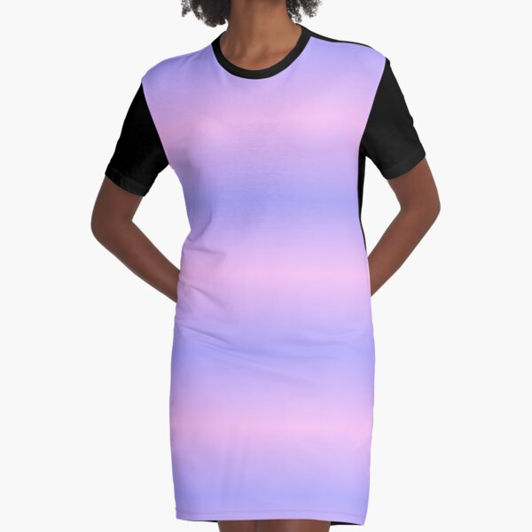 Pastel colour gradient 2 color ombre blue pink ocean clouds Graphic T-Shirt Dress