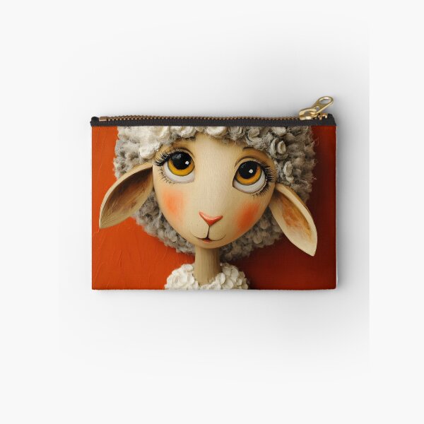 Item preview, Whimsical Sheep Character on Orange Background designed and sold by Artessie.