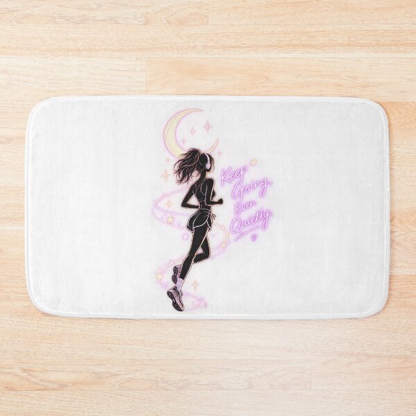 Item preview, Keep Going Even Quietly – Motivational Running Girl Moon & Stars designed and sold by EdgeSphere.