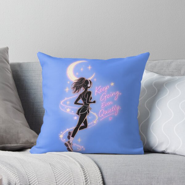 Item preview, Keep Going Even Quietly – Motivational Running Girl Moon & Stars designed and sold by EdgeSphere.