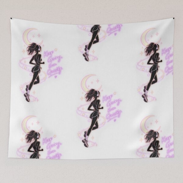 Item preview, Keep Going Even Quietly – Motivational Running Girl Moon & Stars designed and sold by EdgeSphere.