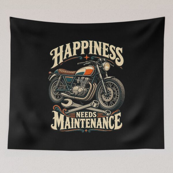 Item preview, Happiness Needs Maintenance Motorcycle Garage designed and sold by JesterKrewArt.