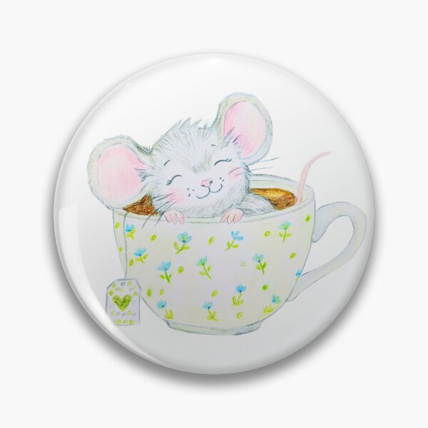 Item preview, Tea Time Mouse – Hand-drawn cute animal drawing designed and sold by alilu-art .