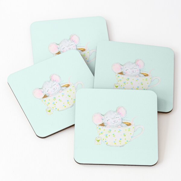 Item preview, Tea Time Mouse – Hand-drawn cute animal drawing designed and sold by alilu-art .