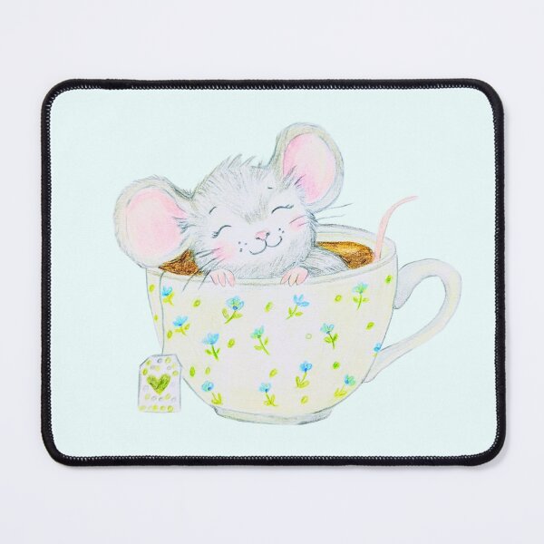 Item preview, Tea Time Mouse – Hand-drawn cute animal drawing designed and sold by alilu-art .