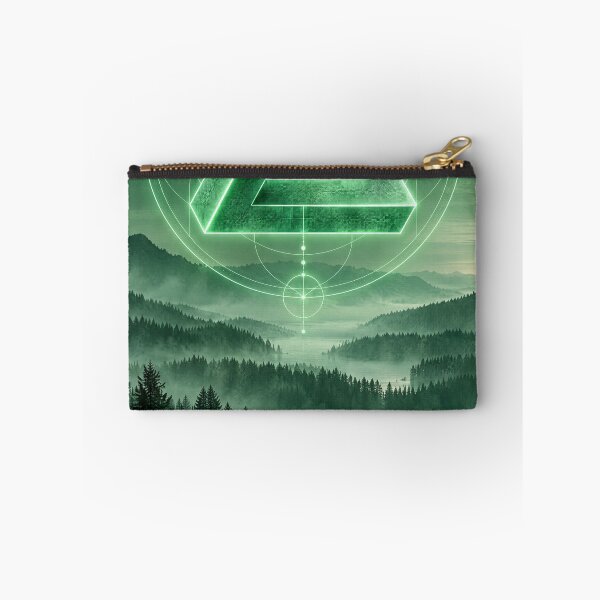 Item preview, Glowing Green Penrose Triangle Over Misty Forest designed and sold by monkeybusiness.pt.