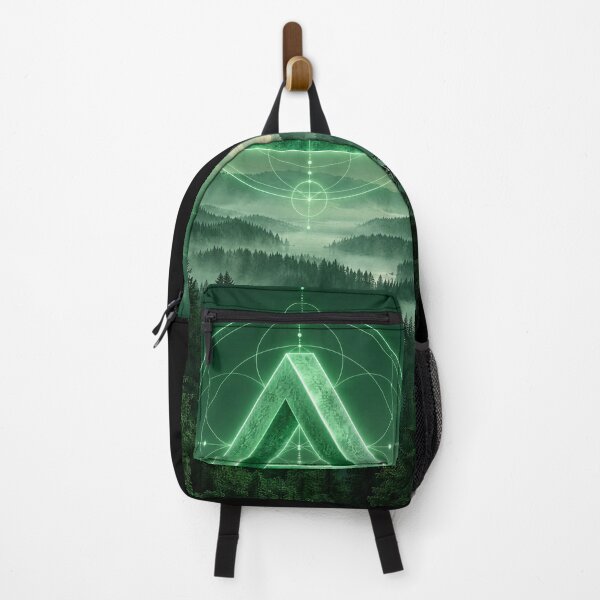 Item preview, Glowing Green Penrose Triangle Over Misty Forest designed and sold by monkeybusiness.pt.