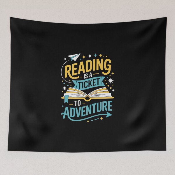 Item preview, Reading Is A Ticket To Adventure – Cute Book Lover Art designed and sold by jkrphoto.