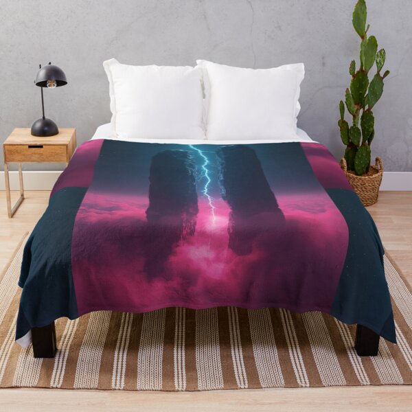 Item preview, Cyan Lightning Striking Between Giant Basalt Monoliths designed and sold by monkeybusiness.pt.