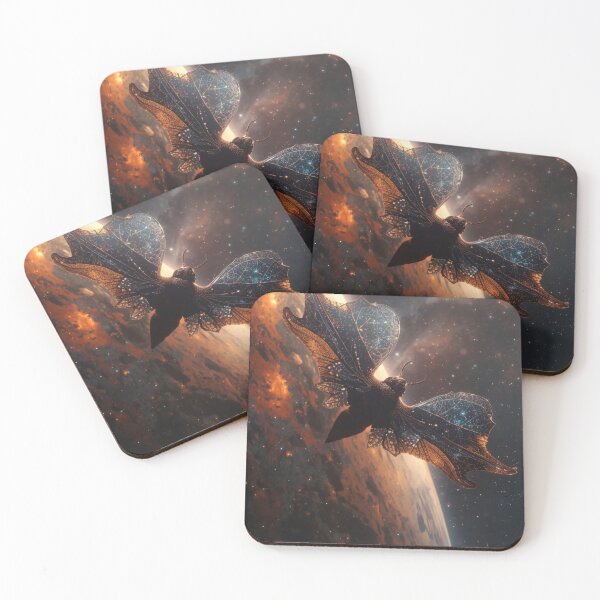 Item preview, Cosmic Butterfly Soaring Above Glowing Fiery Planet designed and sold by monkeybusiness.pt.