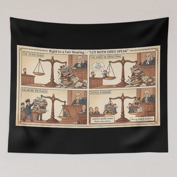 Item preview, Result of the image description: The scales of justice and the right to be heard designed and sold by Mianku | Für das Leben.